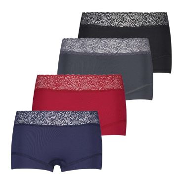 Bordeaux Dames Short Kant 4-Pack 'Winter'